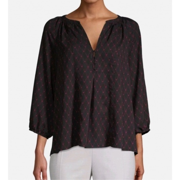 Joie Tops - Joie Black Blouse with Pink Accents